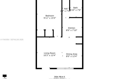 Кондоминиум с 1 спальней в Майами-Бич, Флорида № 2000339