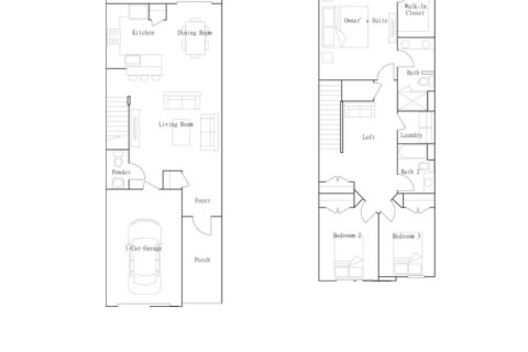 Townhouse floor plan «Townhouse», 3 bedrooms in Longbay Townhomes