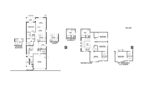 House floor plan «floor 7477 Notched Pine Bend at Whispering Oaks Preserve», 3 rooms in Whispering Oaks Preserve by M/I Homes