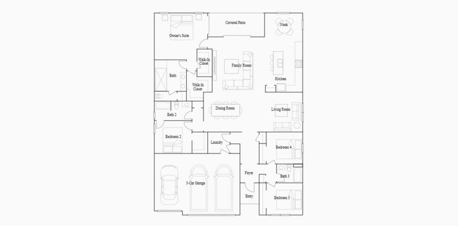 Townhouse floor plan «241SQM NEWCASTLE», 4 bedrooms in TRINITY LAKES