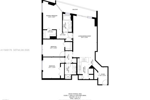 Купить кондоминиум в Майами, Флорида 3 спальни, 131.55м2, № 2055115 - фото 25