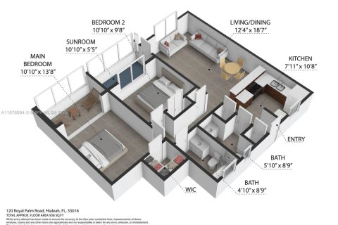 Купить кондоминиум в Хайалиа Гарденс, Флорида 2 спальни, 78.32м2, № 2018703 - фото 17