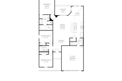 House floor plan «House», 3 bedrooms in Creekside Manor