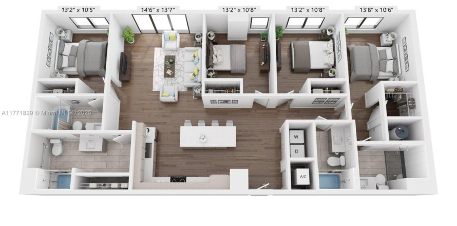 Appartement à Miami, Floride 4 chambres, 153.57 m2 № 1691892