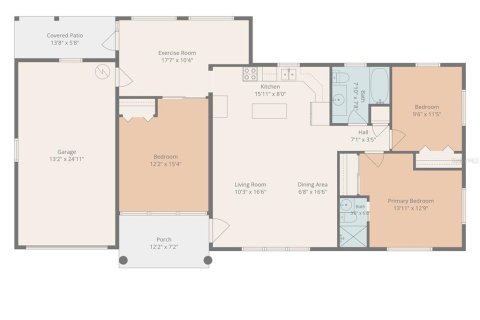 House in Saint Petersburg, Florida 3 bedrooms, 122.63 sq.m. № 2398337 - photo 6