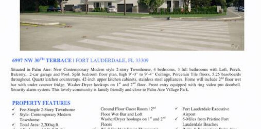 Townhouse in Fort Lauderdale, Florida 4 bedrooms, 161.19 sq.m. № 1136453