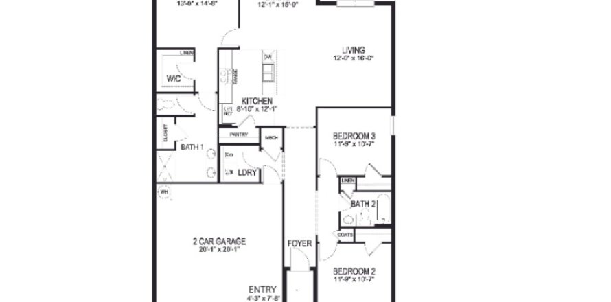 House in Courtland Park in Deltona, Florida 3 bedrooms, 155 sq.m. № 628791
