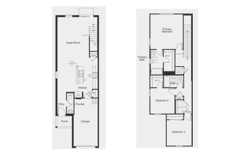 Планировка Таунхауса «floor 1505 at Mirabella Townhomes» 3 комнаты в ЖК Mirabella Townhomes