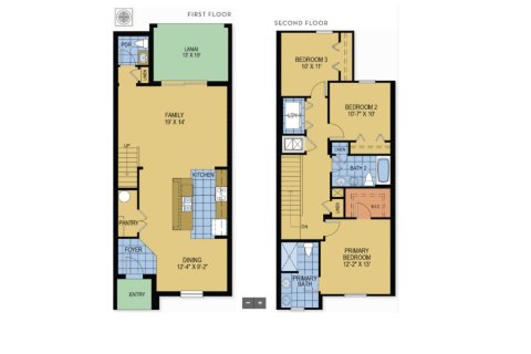 Планировка Таунхауса «1159 Sand Torch Cir» 3 комнаты в ЖК Legacy Landings