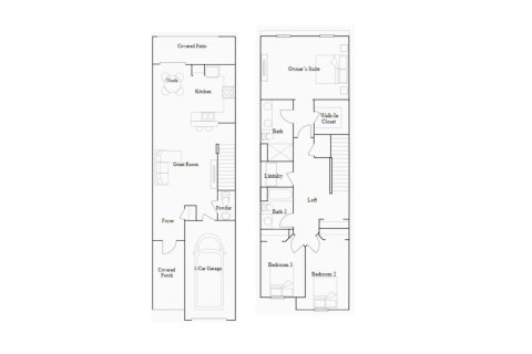 Townhouse floor plan «151SQM», 3 bedrooms in ABBOTT SQUARE