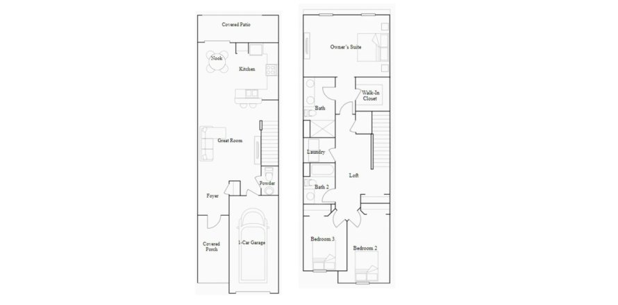 Townhouse floor plan «151SQM», 3 bedrooms in ABBOTT SQUARE