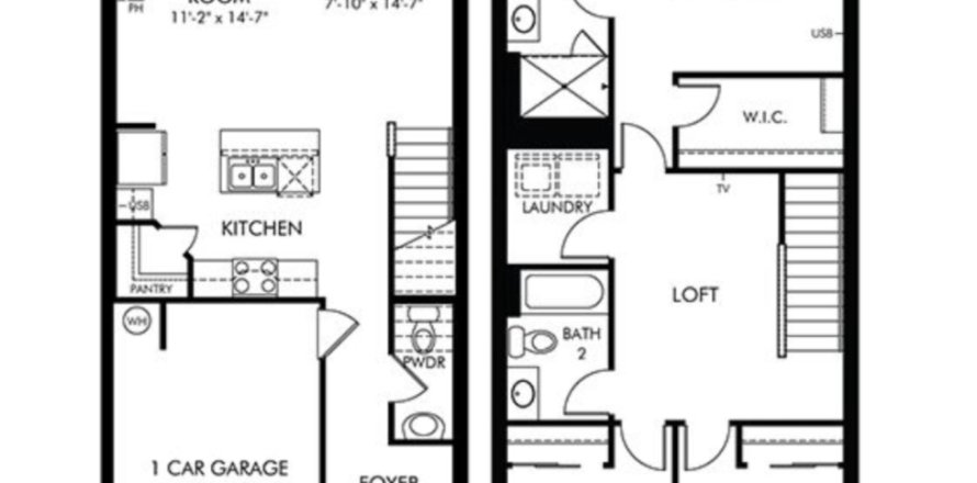 Townhouse in Union Square by Meritage Homes in Davenport, Florida 3 rooms, 138 sq.m. № 302570