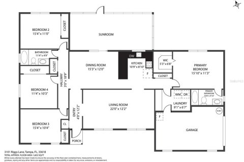 House in Tampa, Florida 4 bedrooms, 170.85 sq.m. № 1853127 - photo 28