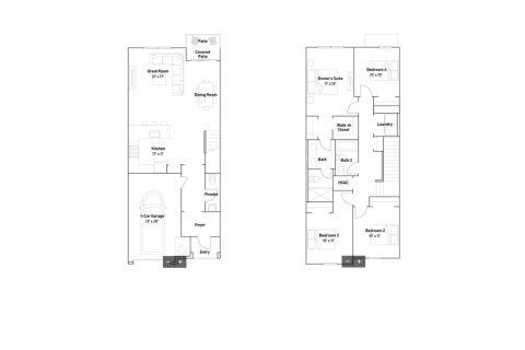 Townhouse floor plan «Townhouse», 4 bedrooms in Lakeshore at The Fountains