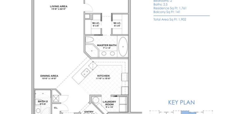 Condominio en Fort Lauderdale, Florida, 2 dormitorios № 1182312