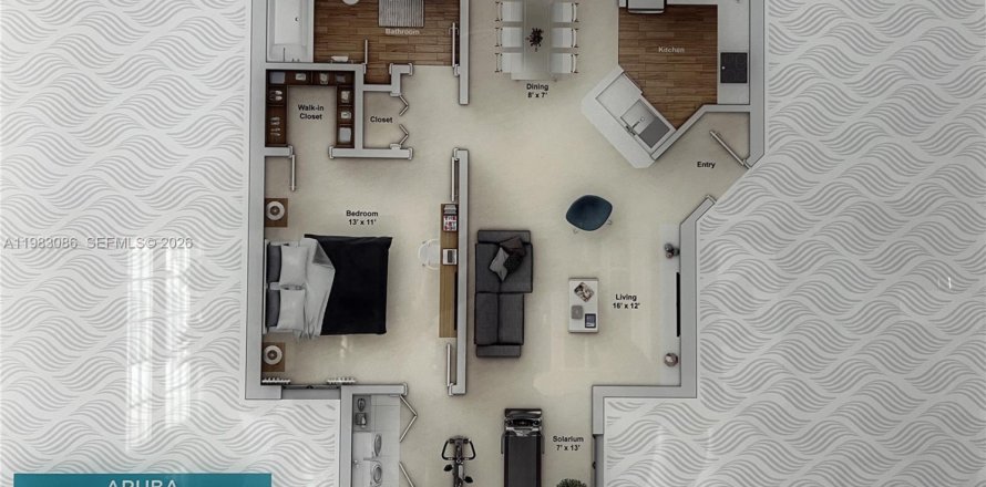 Condominio en Sunrise, Florida, 1 dormitorio № 2048471