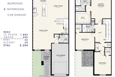 Adosado en Miami, Florida 3 dormitorios № 2055459