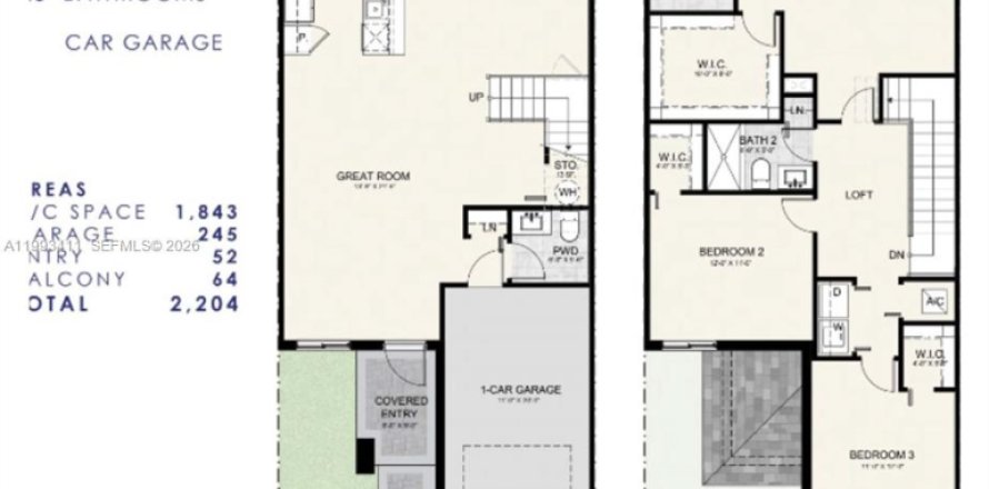 Adosado en Miami, Florida 3 dormitorios № 2055459