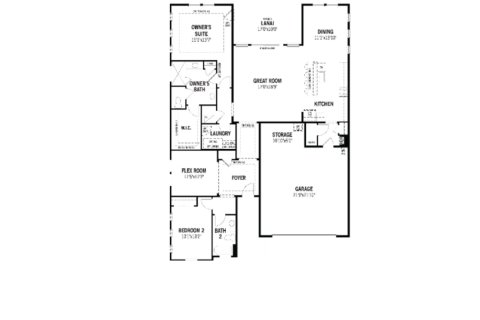House floor plan «House», 2 bedrooms in RiverTown - WaterSong