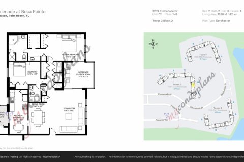 Condominio en alquiler en Boca Raton, Florida, 3 dormitorios, 142.14 m2 № 1092263 - foto 1