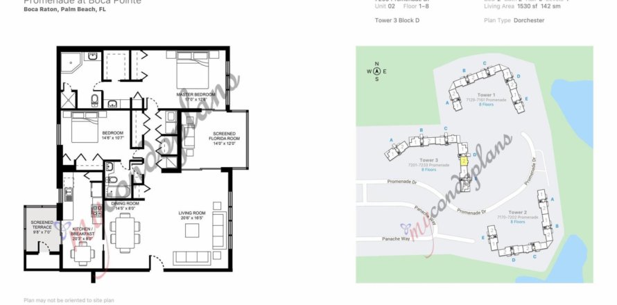 Condo à Boca Raton, Floride, 3 chambres № 1092263