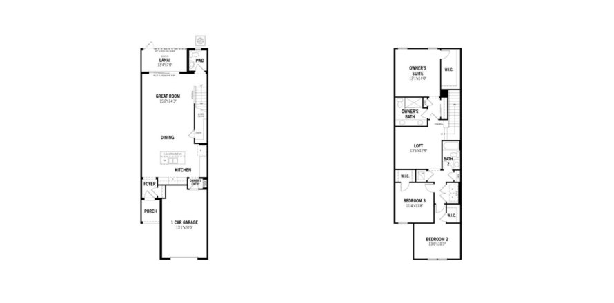 Планировка таунхауса «175SQM» 3 спальни в ЖК VOLANTI