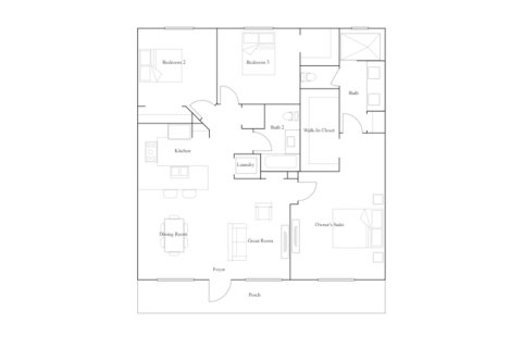 Apartment floor plan «102SQM D», 3 bedrooms in LANDMARK