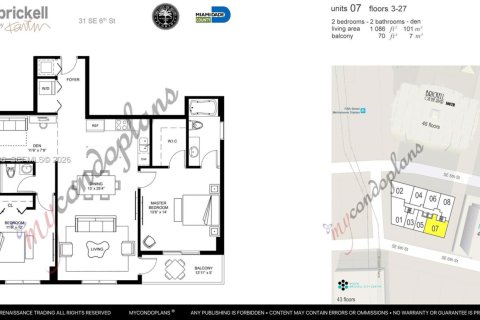 Copropriété à louer à Miami, Floride: 2 chambres, 100.89 m2 № 2192257 - photo 13