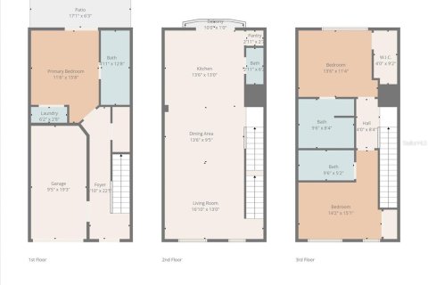 Touwnhouse à louer à Orlando, Floride: 3 chambres, 164.53 m2 № 2109314 - photo 3