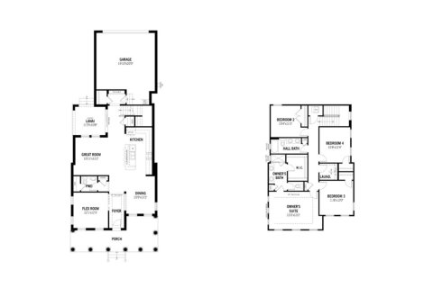 Планировка виллы или дома «217SQM» 4 спальни в ЖК ISLAND VILLAGE - CELEBRATION