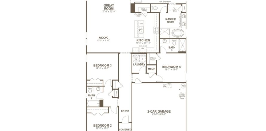 Villa ou maison à Tributary by Richmond American Homes à Yulee, Floride 3 chambres, 192 m2 № 452224