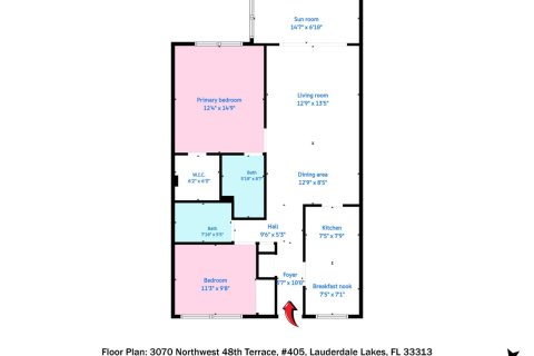 Copropriété à louer à Lauderdale Lakes, Floride: 2 chambres, 89.19 m2 № 2261896 - photo 4