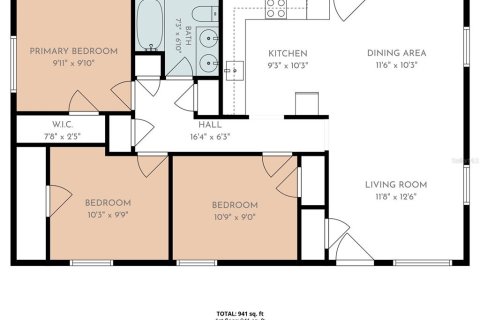 Casa en venta en Saint Petersburg, Florida, 3 dormitorios, 89.19 m2 № 2385873 - foto 6