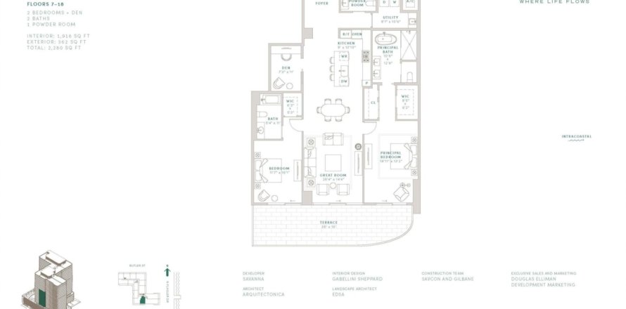 Condominio en West Palm Beach, Florida, 2 dormitorios № 963805