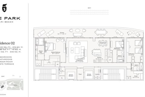 Condominio en venta en Miami Beach, Florida, 3 dormitorios, 272.2 m2 № 1943693 - foto 29
