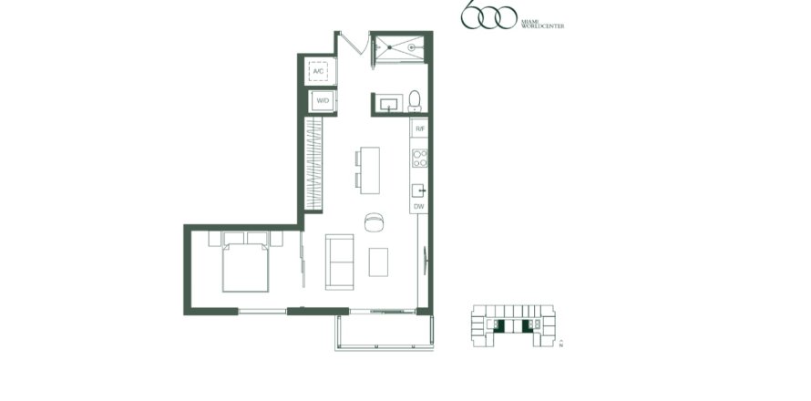 Property floor plan «Apartment», 1 bedroom in 600 MIami Worldcenter