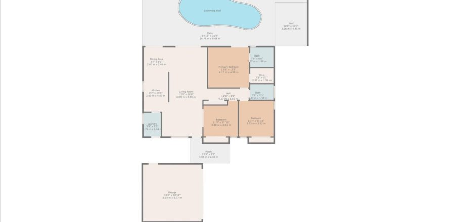 Дом в Делрей-Бич, Флорида 3 спальни, 137.5м2 № 1189846