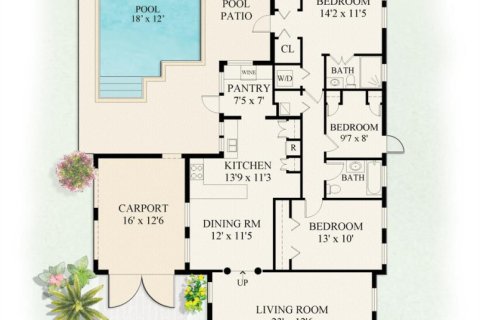 House in West Palm Beach, Florida 3 bedrooms, 137.96 sq.m. № 2264949 - photo 3