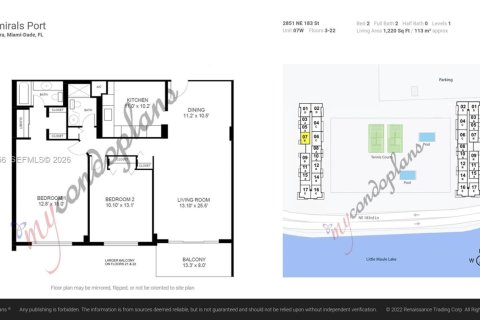 Купить кондоминиум в Авентура, Флорида 2 спальни, 113.34м2, № 2026619 - фото 14
