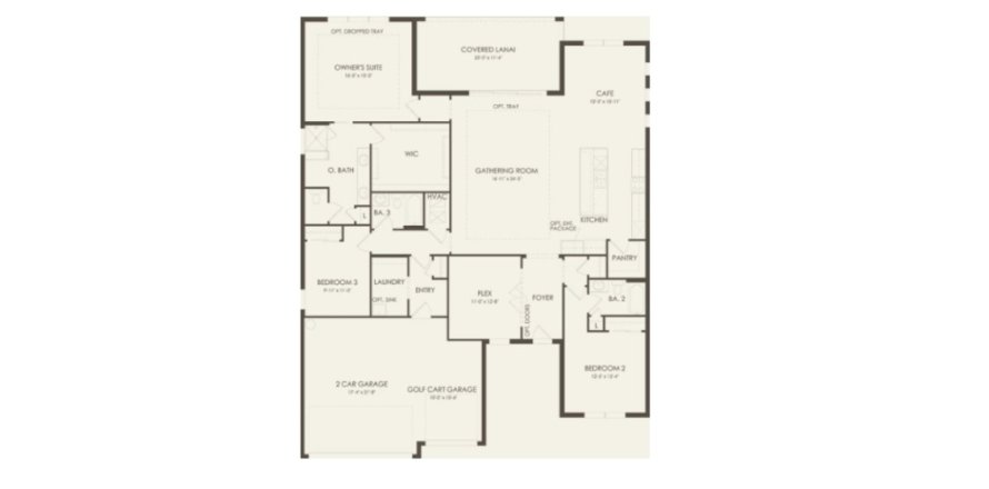 Планировка виллы или дома «House» 3 спальни в ЖК Del Webb Bexley