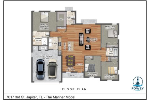 Купить виллу или дом в Юпитер, Флорида 3 комнаты, 160.44м2, № 2261146 - фото 8