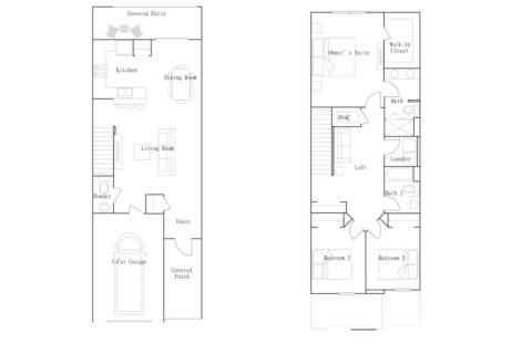 Townhouse floor plan «floor 30825 Veridian Way», 3 rooms in Townes at Veridian