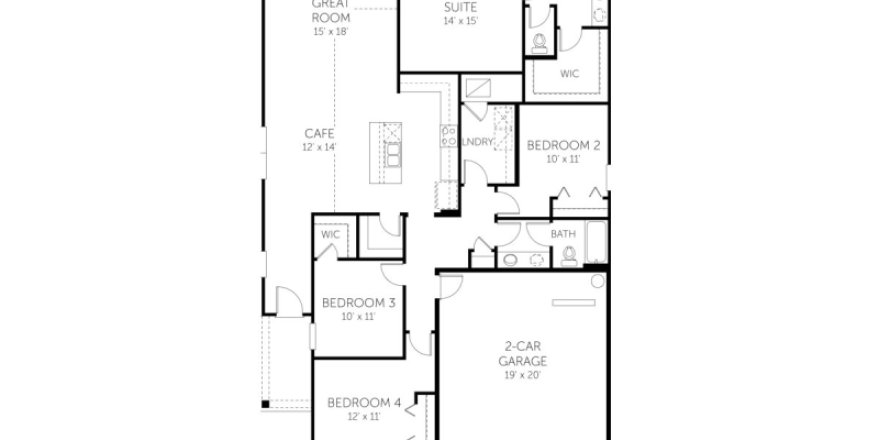 Планировка виллы или дома «House» 4 спальни в ЖК Dunns Crossing