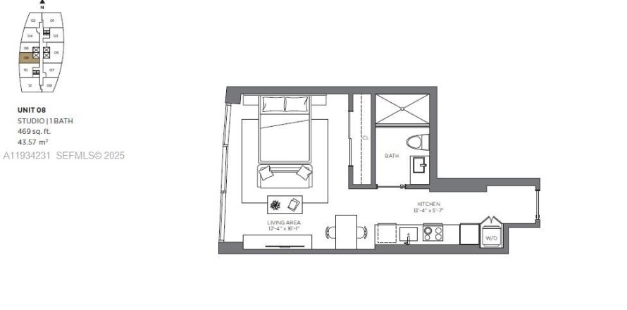 Estudio en el Condominio en Miami, Florida  № 2035499
