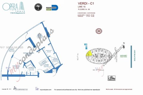 Снять в аренду кондоминиум в Майами, Флорида 2 спальни, 97.36м2, № 1991474 - фото 2