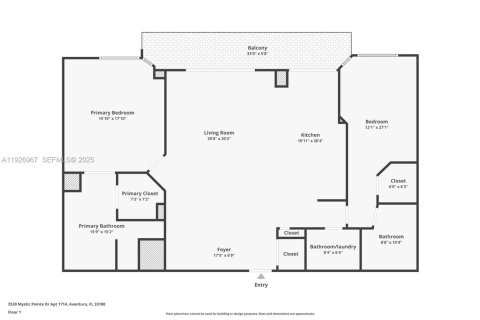 Condominio en venta en Aventura, Florida, 2 dormitorios, 126.81 m2 № 1986757 - foto 25