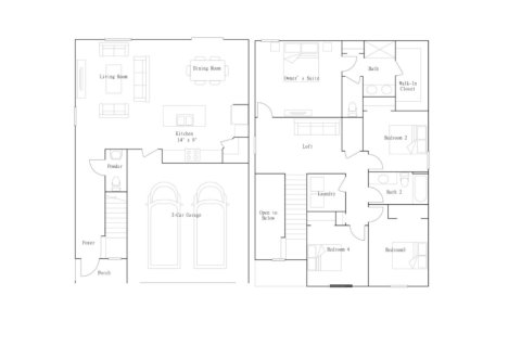 House floor plan «floor Atlanta at Saddle Creek Preserve - The Manors I», 4 rooms in Saddle Creek Preserve - The Manors I