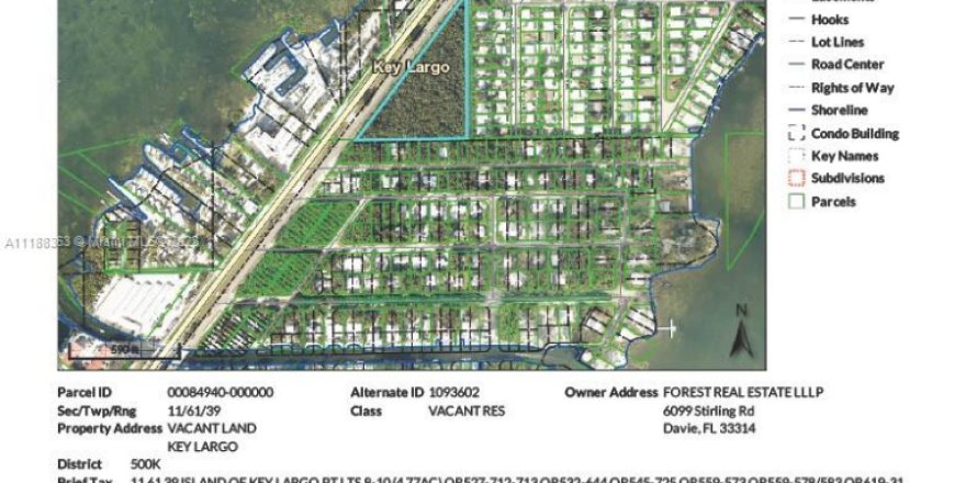Земельный участок в Ки-Ларго, Флорида № 2029588
