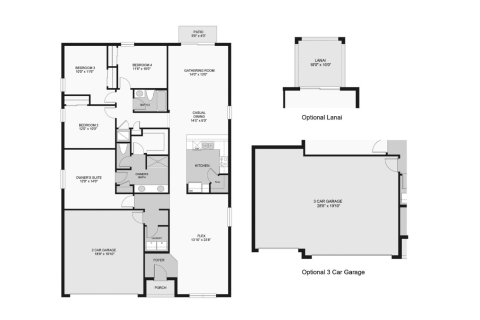 Townhouse floor plan «183SQM SENECA», 4 bedrooms in SOUTHERN PINES