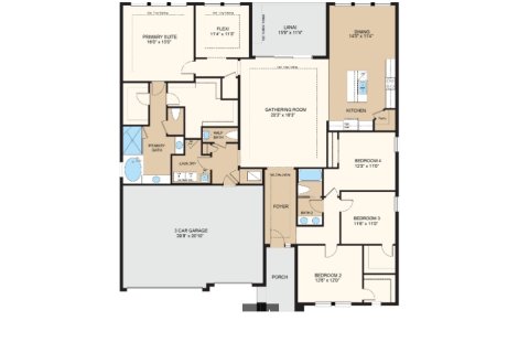 House floor plan «House», 4 bedrooms in Windchase at Halifax Plantation